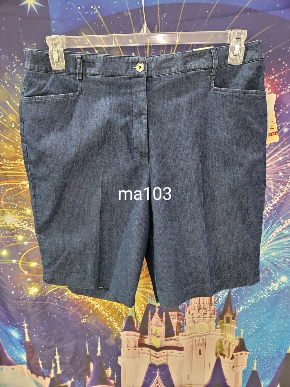 Kim Rogers Dark Blue Denim-Style Bermuda Shorts